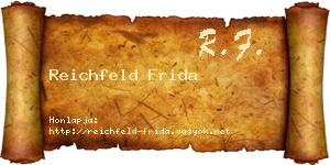 Reichfeld Frida névjegykártya